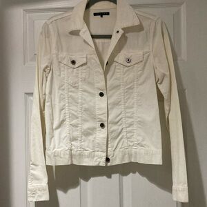 Theory White Cotton Pinwale Corduroy Jean Jacket